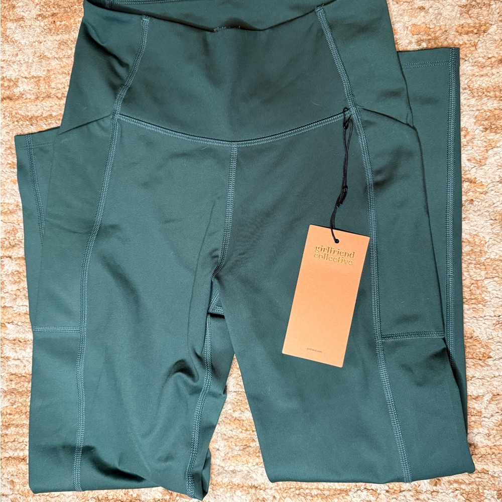 NWT Girlfriend Collective Forest Green Pocket Leggings size small 💚🌲💚🌲